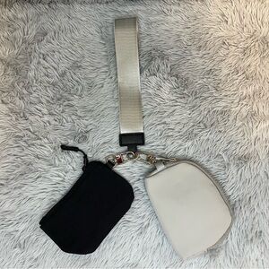 Black and Gray Dual Pouch Wristlet